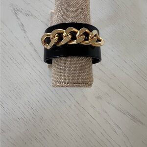 Laminate Black and Gold Chain Cuff